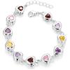 JIJIBA Argento Sterling 925 Bracciali Catena Bella Colori Pietra di Cristallo Goccia Gioielli Moda per Donne Donna Donna di Nozze Carino