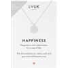 LUUK LIFESTYLE Collane per Donna e Ragazza in Argento Sterling 925, 50 cm | Ciondolo e cartolina HAPPINESS, Regali per Lei, Moglie, Mamma, Amica, Natale, Gioielli alla moda, Argento, Oro e Oro rosa