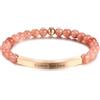 MeMeDIY Braccialetti Personalizzati per Donna Braccialetto Elastico in Pietra Naturale con Targhetta in Acciaio Inossidabile con Nome Inciso e Messaggio Motivazionale Braccialetto da 7,5