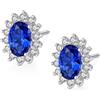 BEDT Orecchini Con Zaffiro Blu Di Forma Ovale Orecchini In Argento 925 Con Pietre Preziose Sintetiche Diana Princess Gioielli Da Sposa Eleganti
