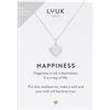 LUUK LIFESTYLE Collane per Donna e Ragazza in Argento Sterling 925, 50 cm | Ciondolo e cartolina HAPPINESS, Regali per Lei, Moglie, Mamma, Amica, Natale, Gioielli alla moda, Argento, Oro e Oro rosa