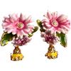 Zayka Jewelry Orecchini donna colorati smaltati in rame placcati oro 14K con perno in argento 925