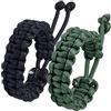 Jewboo Braccialetti di sopravvivenza in paracord intrecciato, fatti a mano, per coppie, uomini e donne, misura regolabile (set di 2)