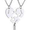 FindChic Collana Cuore Personalizzata a Puzzle 2/3/4/5/6 Pezzi in Acciaio Inossidabile Collana Coppia Famiglia Amicizia Colore Argento Oro Nero Regalo Confezione