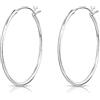 DTPsilver® Orecchini a Cerchio/Creoli - Argento 925 - Chiusura a Leva - Piccoli/Medi/Grandi - Spessore 1.2 mm - Diametro 10, 12, 14, 16, 18, 20, 25, 30, 35, 40, 50, 60 mm