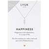 LUUK LIFESTYLE Collane per Donna e Ragazza in Argento Sterling 925, 50 cm | Ciondolo e cartolina HAPPINESS, Regali per Lei, Moglie, Mamma, Amica, Natale, Gioielli alla moda, Argento, Oro e Oro rosa