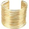 MAJALE Bracciale regolabile da donna in bagno d'argento e oro 18 carati, largo stile schiava, moda urbana, regalo elegante dorato e argento