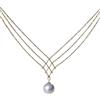 HUGE TOMATO Collana di Perle con Ciondolo in Perla d'Acqua Dolce AAA - Design a Rete Placcato Oro 18K - Gioiello Elegante per Donne