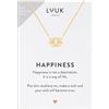 LUUK LIFESTYLE Collane per Donna e Ragazza in Argento Sterling 925, 50 cm | Ciondolo e cartolina HAPPINESS, Regali per Lei, Moglie, Mamma, Amica, Natale, Gioielli alla moda, Argento, Oro e Oro rosa