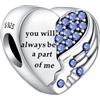 Rimgoris 925 Argento Sterling Charm Donna Bracciali Collana Cranio Cuore Rubino Ciondolo Due Toni Oro Rosa Cuore Gemma Ciondolo Interlock Doppie Stelle e Luna Chiave Angelo Ala Amore Viola