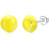 Envyou - Orecchini a perno sportivi, in argento Sterling 925, a forma di pallone da calcio, basket, pallavolo, tennis, baseball, per donne e uomini, regalo per fan dei giocatori