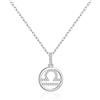 Philip Jones Collana con segno zodiacale Bilancia con cristalli di zirconio