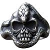 LAYCHEN Testa Di Teschio Da Uomo Nuova Con Anello Di Serpente Anelli Gotici Per Uomo Punk Maschile Biker Goth Gioielli Regali Di Halloween Vintage