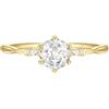 ANAZOZ Anelli da Donna per Matrimonio 6x6mm Rotondo con Moissanite, Anelli Donna Fedi Nuziali Oro 9Kt/14Kt/18Kt, Oro