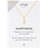 LUUK LIFESTYLE Collane per Donna e Ragazza in Argento Sterling 925, 50 cm | Ciondolo e cartolina HAPPINESS, Regali per Lei, Moglie, Mamma, Amica, Natale, Gioielli alla moda, Argento, Oro e Oro rosa