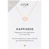 LUUK LIFESTYLE Collane per Donna e Ragazza in Argento Sterling 925, 50 cm | Ciondolo e cartolina HAPPINESS, Regali per Lei, Moglie, Mamma, Amica, Natale, Gioielli alla moda, Argento, Oro e Oro rosa