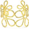 Vestopazzo Bigiotteria Collezione Donna, Bracciale Fascia Fiori, Ottone Dorato non Trattato Lucidato a Mano, Nickel tested. DD11160