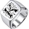 FindChic Anello uomo in acciaio inossidabile 316L, stile quadrato, anello quadrato, anello oro/nero/grigio/argento misura 14,5-32,5 regalo di ricordo per uomo， confezione regalo