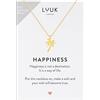 LUUK LIFESTYLE Collane per Donna e Ragazza in Argento Sterling 925, 50 cm | Ciondolo e cartolina HAPPINESS, Regali per Lei, Moglie, Mamma, Amica, Natale, Gioielli alla moda, Argento, Oro e Oro rosa