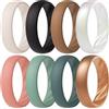 ThunderFit Anello di fidanzamento in silicone ondulato, larghezza 6 mm, spessore 2 mm, elegante, traspirante, anello di fidanzamento