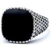 Sumpgle Acciaio inossidabile Onice Nero Signet Anello Gioielli di Moda Stile Nordico Accessori Da Uomo