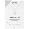 LUUK LIFESTYLE Collane per Donna e Ragazza in Argento Sterling 925, 50 cm | Ciondolo e cartolina HAPPINESS, Regali per Lei, Moglie, Mamma, Amica, Natale, Gioielli alla moda, Argento, Oro e Oro rosa