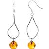 Cici's Story Orecchini pendenti a goccia in argento sterling con ambra baltica rotonda da donna