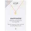 LUUK LIFESTYLE Collane per Donna e Ragazza in Argento Sterling 925, 50 cm | Ciondolo e cartolina HAPPINESS, Regali per Lei, Moglie, Mamma, Amica, Natale, Gioielli alla moda, Argento, Oro e Oro rosa