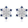 EVER FAITH Orecchini Invernale 925 Argento Fiore Fiocco di Neve Zirconia cubica Orecchini a lobo