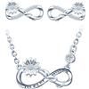 CPSLOVE Collana e Orecchini Simbolo dell'infinito da donna, Set di gioielli di Simbolo dell'infinito e Trifoglio, Collana pendente e Orecchini in argento 925, Zircone intarsiato
