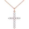 U7 Collana Donna Croce con Zirconi+ Catena Acciaio 45+5 cm, 3 Taglie Colori | Collana croce donna con Zirconi 5A+, ciondolo croce in rame placcato platini/oro 14K/oro rosa, regalo per donna mamma amica