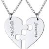 FindChic Collana Cuore Personalizzata a Puzzle 2/3/4/5/6 Pezzi in Acciaio Inossidabile Collana Coppia Famiglia Amicizia Colore Argento Oro Nero Regalo Confezione