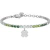 KIDULT - Bracciale Donna - Bracciale tennis verde con quadrifoglio - 732324