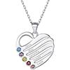 Custom4U Collana Donna Collana Personalizzata Cuore DIY 2/3/4/5 Nome con 12 Mesi Pietra Portafortuna Collana Argetno S925 AAA Zircone Collana Mamma Famiglia BFF Antiallergia Alta Qualità
