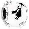 HAEPIAR S925 Charm in argento per braccialetto collana in argento sterling Dangles La donna con l'ombrello. per le donne ragazze regali