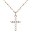 U7 Collana Donna Croce con Zirconi+ Catena Acciaio 45+5 cm, 3 Taglie Colori | Collana croce donna con Zirconi 5A+, ciondolo croce in rame placcato platini/oro 14K/oro rosa, regalo per donna mamma amica