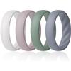 ThunderFit Anello di fidanzamento in silicone ondulato, larghezza 6 mm, spessore 2 mm, elegante, traspirante, anello di fidanzamento
