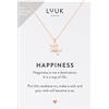 LUUK LIFESTYLE Collane per Donna e Ragazza in Argento Sterling 925, 50 cm | Ciondolo e cartolina HAPPINESS, Regali per Lei, Moglie, Mamma, Amica, Natale, Gioielli alla moda, Argento, Oro e Oro rosa