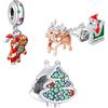 Rimgoris Charm en argent 925 pour femmes bracelets collier Arbre de Noël vert Lapin de Pâques & oeuf Amitié Ma belle femme Journée des enseignants Cadeau de vacances Pomme Noël Bonhomme de neige