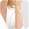 EVER FAITH Bracciale barocco con perle d'acqua dolce con petite vintage placcato oro charm regolabile per donne e ragazze