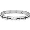 K JEWELS - K Steel Black, bracciale da uomo in acciaio PVD, lunghezza 20 cm, Techno Line