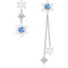 Deyanse Orecchini pendenti a forma di fiocco di neve, in argento Sterling 925, a forma di goccia, ipoallergenici, con zirconi, lunghi orecchini a forma di fiocco di neve