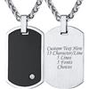 Supcare Collana con Incisione Personalizzata, Piastrina Militare Personalizzabile Collana Uomo con Zircone Bianco, Argento Oro Ciondolo Personalizzato Gioielli Uomo Idee Regalo Papà