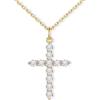 U7 Collana Donna Croce con Zirconi+ Catena Acciaio 45+5 cm, 3 Taglie Colori | Collana croce donna con Zirconi 5A+, ciondolo croce in rame placcato platini/oro 14K/oro rosa, regalo per donna mamma amica