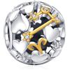 Rimgoris Argento 925 Charm per donne Bracciali Collana Cuore Amore Scatola regalo Torta Rosa Candela Buon Compleanno Mongolfiera