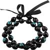 BNQL Collana hawaiana con dado Kukui Lei con chiusura a fiocco a nastro, regalo di laurea, Acciaio inossidabile