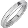Breil, Anello Uomo Collezione Y, Fedina da Uomo in Acciaio Lucido con Cristallo Nero Incastonato, Anello Maschile dal Design Semplice e Minimal, misura 25