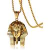 HCMA Ciondolo Faraone Egiziano per Uomo Collana Color Oro Catena Catena Acciaio Titanio Gioielli Punk Maschile Gioielli Religiosi