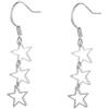 Miancheng Orecchini pendenti in argento Sterling 925 con tre stelle per ragazze adolescenti, bambine (3-15 anni), argento Sterling con diamanti