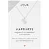 LUUK LIFESTYLE Collane per Donna e Ragazza in Argento Sterling 925, 50 cm | Ciondolo e cartolina HAPPINESS, Regali per Lei, Moglie, Mamma, Amica, Natale, Gioielli alla moda, Argento, Oro e Oro rosa